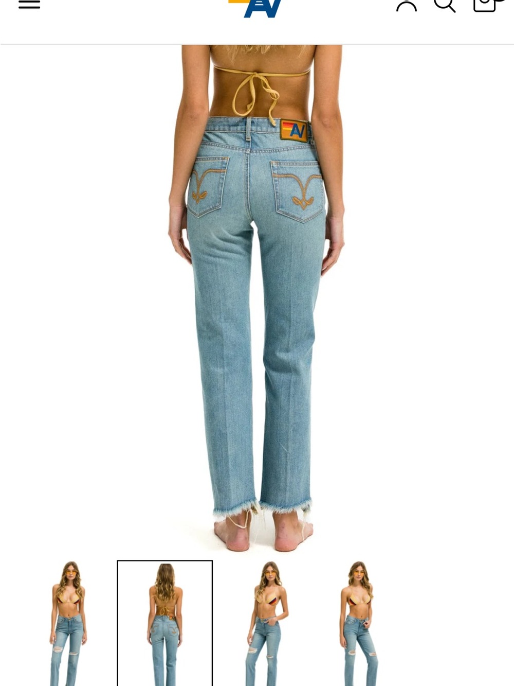 Aviator Nation Straight-Leg Jeans - Light Blue - Picture 2 of 7